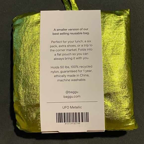 NWT BAGGU UFO METALLIC Baby Reusable Bag bvr - Picture 2 of 5